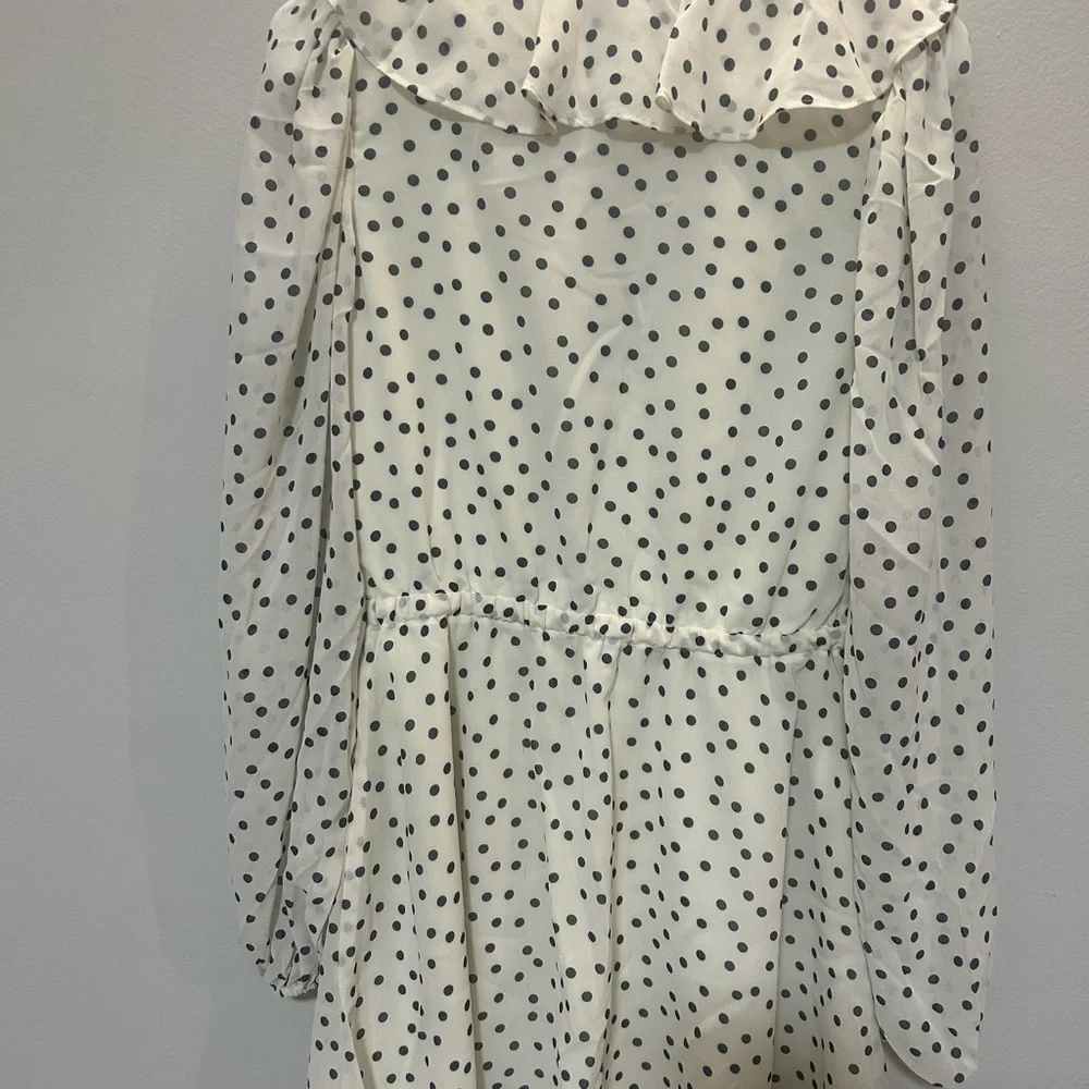 MAJORELLE cream and Black Polka Dot Mini Dress 0205 B-1 - Picture 8 of 15